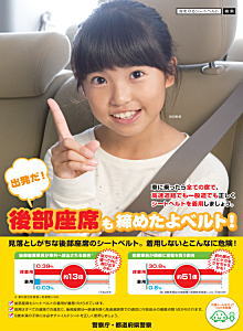 後部座席もシートベルトを着用
