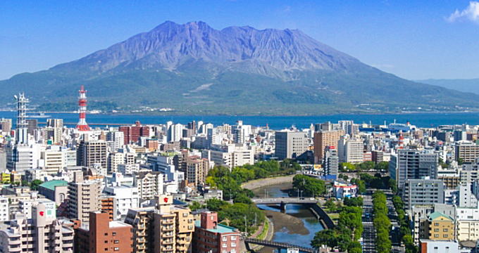 鹿児島市の街並み