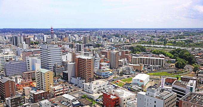 水戸市の街並み