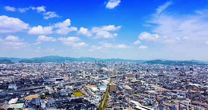 岡山市の街並み