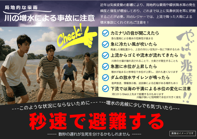 川の増水事故防止チラシ