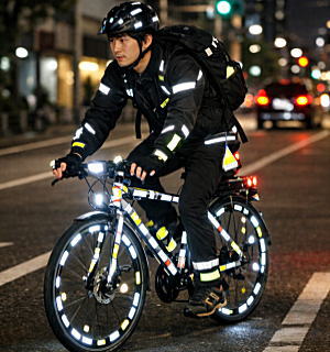 反射材の着用で夜間の交通事故を防ぐ 自転車は反射材の着用で夜間の交通事故を防ぎましょう(事件事故災害アーカイブ)