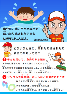 水難事故防止チラシ(子ども) 水難事故防止チラシ(子ども)