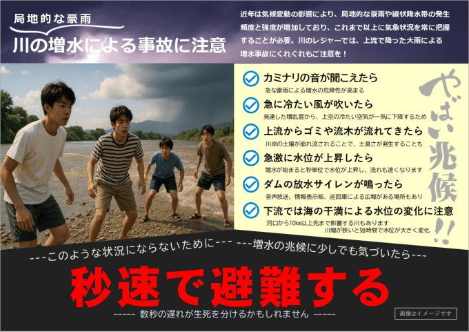 川の増水事故防止チラシ 川の増水事故防止チラシ