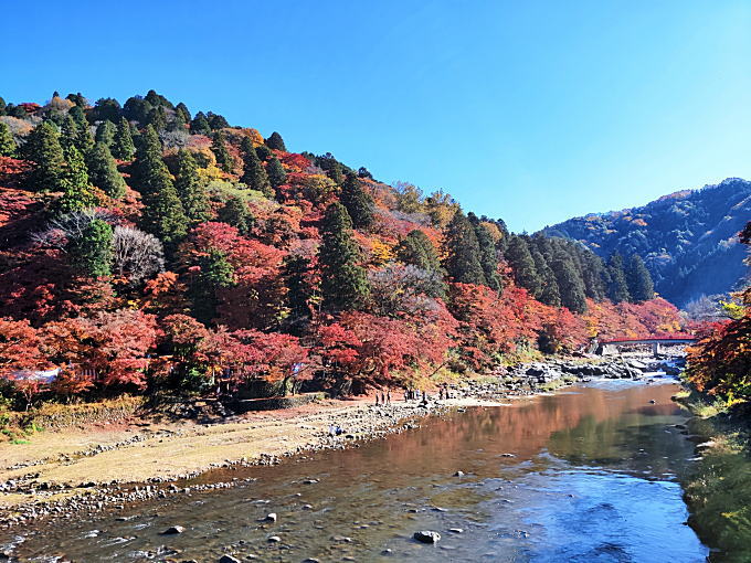愛知県で人気のある香嵐渓（愛知県豊田市）の紅葉写真です。